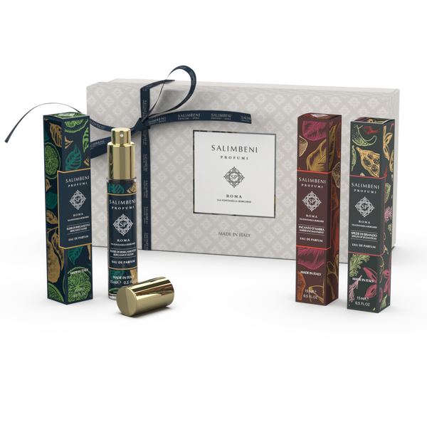 Gift Box de Prenda Eau de Parfum de viagem 15 ml (Elixir de Bergamota + Encanto de Âmbar + Especiarias de Bizâncio)