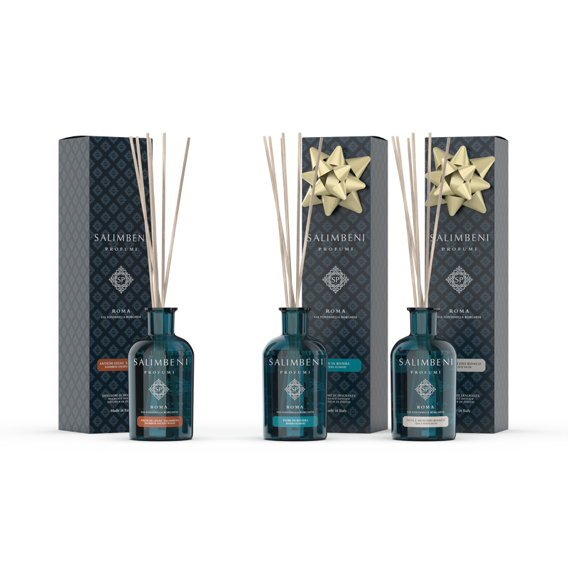 Madeiras Antigas Salimbeni 100 ml  + Flores em Riviera 100 ml em OFERTA + Seda e Musgo Branco 100 ml em OFERTA