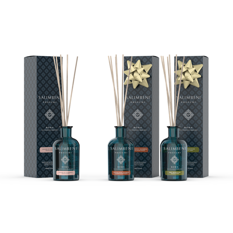Flor de Laranjeira de Taormina 100 ml + Madeiras Antigas Salimbeni 100 ml + Ervas Aromáticas 100 ml