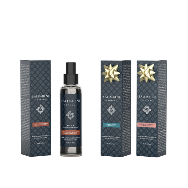 3 Perfumes Room Spray 150 ml (Madeiras Antigas Salimbeni + Flores em Riviera+ Flor de Laranjeira de Taormina)