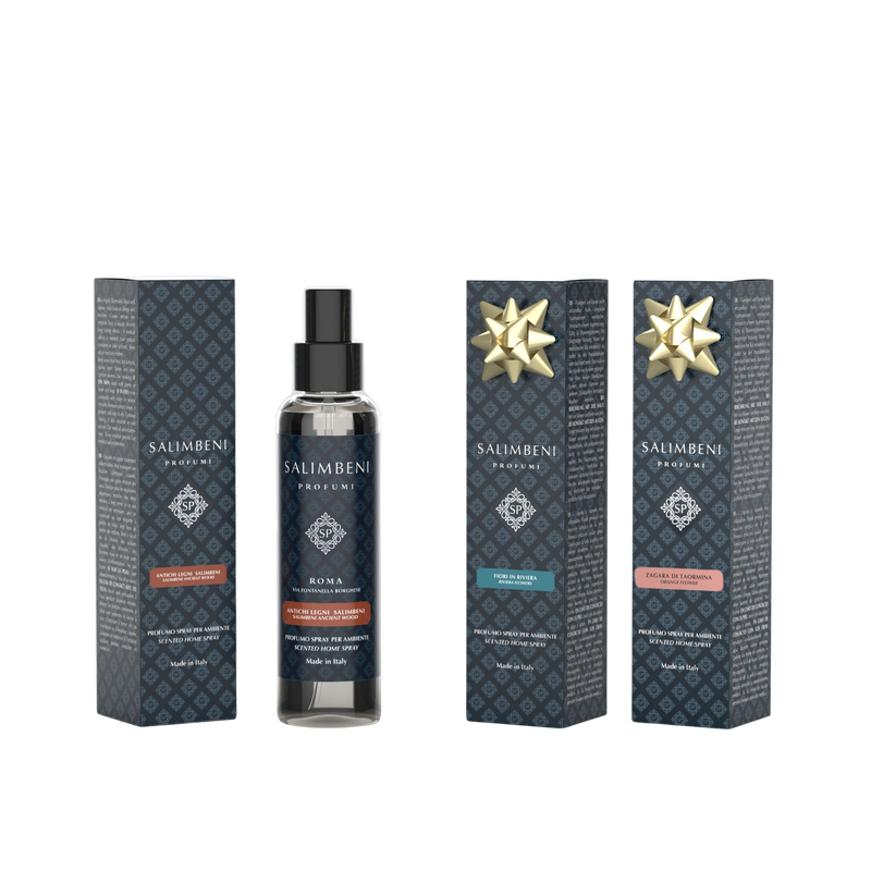 3 Perfumes Room Spray 150 ml (Madeiras Antigas Salimbeni + Flores em Riviera+ Flor de Laranjeira de Taormina)