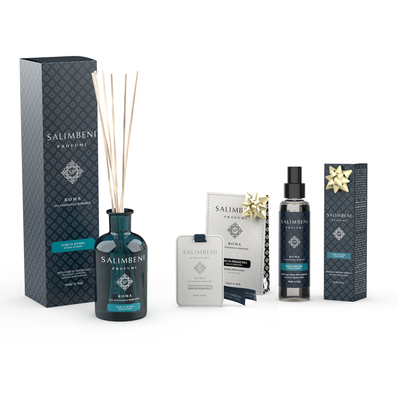 Flores em Riviera 250ml + Cartões Perfumados para o Guarda Roupa (3 pcs) como TESTE GRATUITO + Perfume Room Spray 150 ml - Flores em Riviera como TESTE GRATUITO