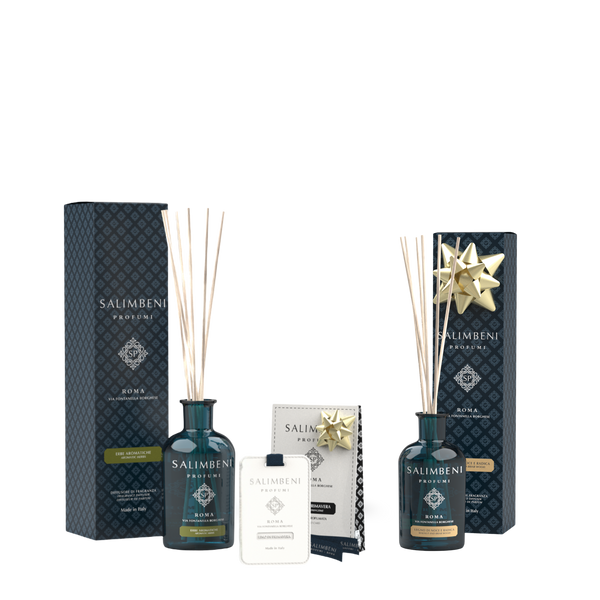 Ervas Aromáticas 250ml  + Cartões Perfumados (3 pç) - Linho em Primavera + Madeira de Nogueira e Briar 100ml