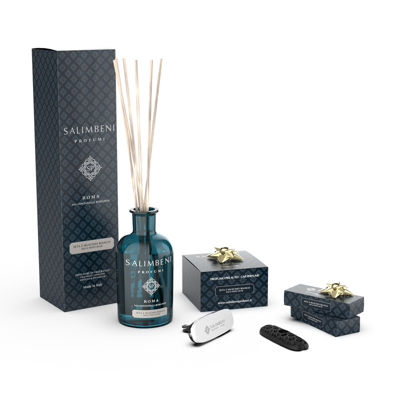 Difusor em Stick 250 ml (FRAGRÂNCIA À ESCOLHA) + Perfume para o automóvel na mesma fragrância em OFERTA + 2 recargas para automóvel na mesma fragrância em OFERTA