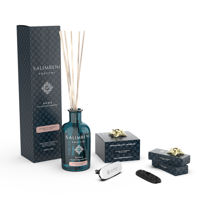 Difusor em Stick 250 ml (FRAGRÂNCIA À ESCOLHA) + Perfume para o automóvel na mesma fragrância em OFERTA + 2 recargas para automóvel na mesma fragrância em OFERTA