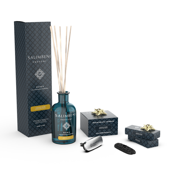 Difusor em Stick 250 ml (FRAGRÂNCIA À ESCOLHA) + Perfume para o automóvel na mesma fragrância em OFERTA + 2 recargas para automóvel na mesma fragrância em OFERTA