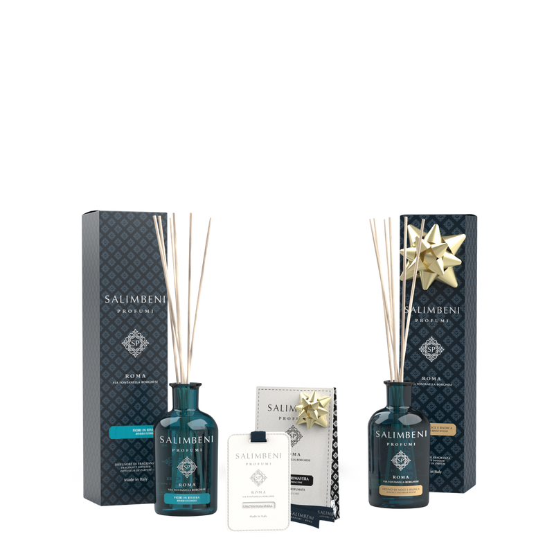 Flores em Riviera 250ml  + Cartões Perfumados (3 pç) - Linho em Primavera + Madeira de Nogueira e Briar 100ml