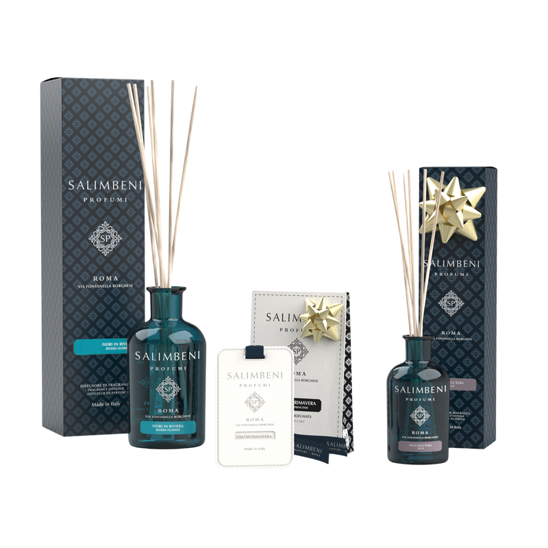 Flores em Riviera 250ml  + Cartões Perfumados (3 pç) - Linho em Primavera + Figueira de Elba 100ml