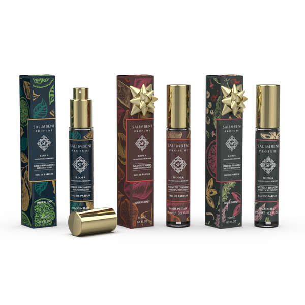 Set de Viagem: Três Eau de Parfum 15 ml (Elixir de Bergamota + Especiarias de Bizâncio + Encanto de Âmbar)