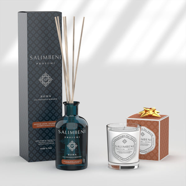 Madeiras Antigas Salimbeni 250 ml + Vela Perfumada de Madeiras Antigas