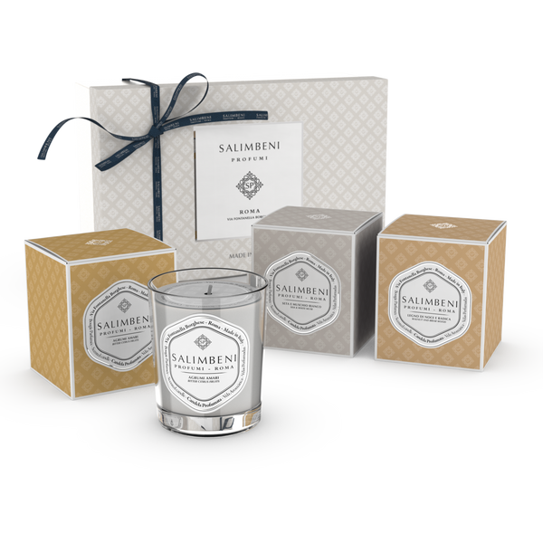 Gift Box de Prenda: três Velas Perfumadas de 190gr (FRAGRÂNCIAS MISTAS À ESCOLHA)