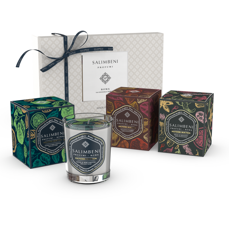 Gift Box de Prenda: três Velas Perfumadas de 190gr (Elixir de Bergamota + Encanto de Âmbar + Especiarias de Bizâncio)