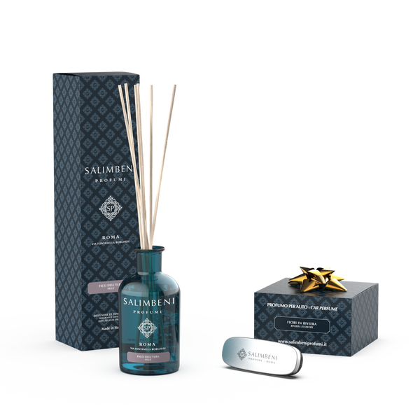 Difusor em Stick Figueira de Elba 100 ml + Perfume para o Automóvel Cromo Flores em Riviera GRÁTIS