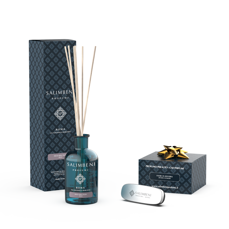 Difusor em Stick Figueira de Elba 100 ml + Perfume para o Automóvel Cromo Flores em Riviera GRÁTIS