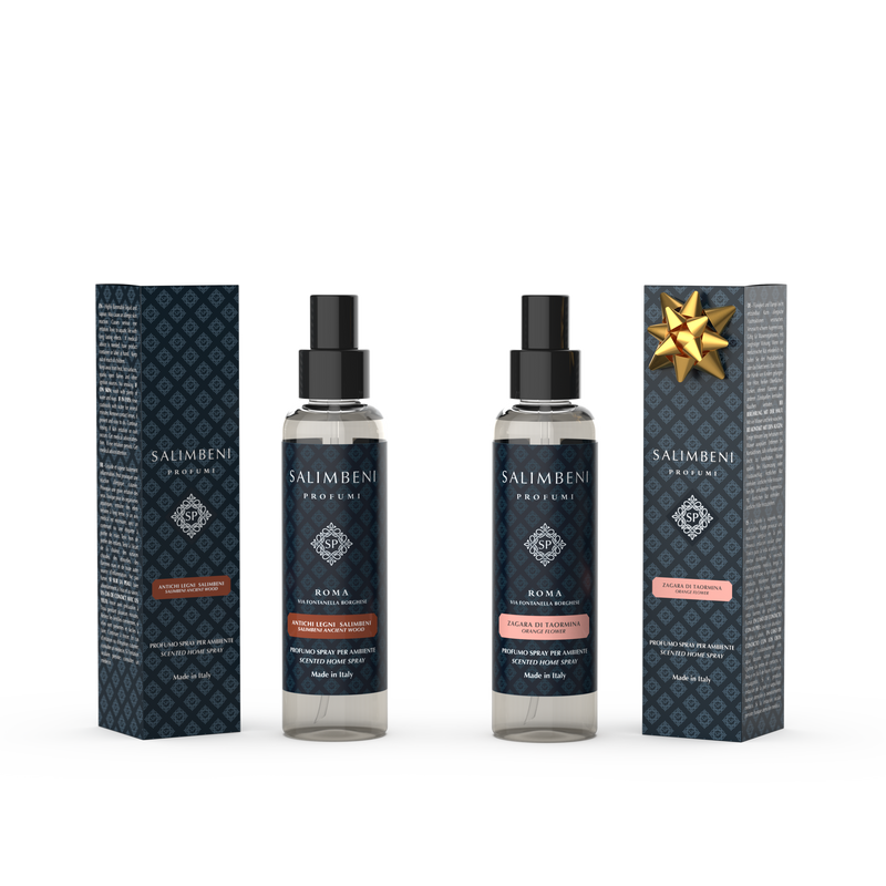 Perfume Room Spray 150 ml Madeiras Antigas Salimbeni + Perfume Room Spray 150 ml Flor de Laranjeira de Taormina GRÁTIS