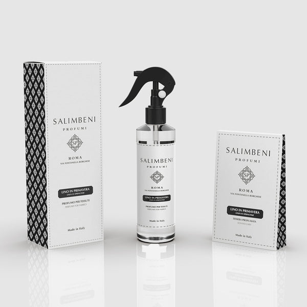 Perfume Spray para Tecido + Cartões Perfumados para o guarda-roupa (3 pçs) - Linho em Primavera